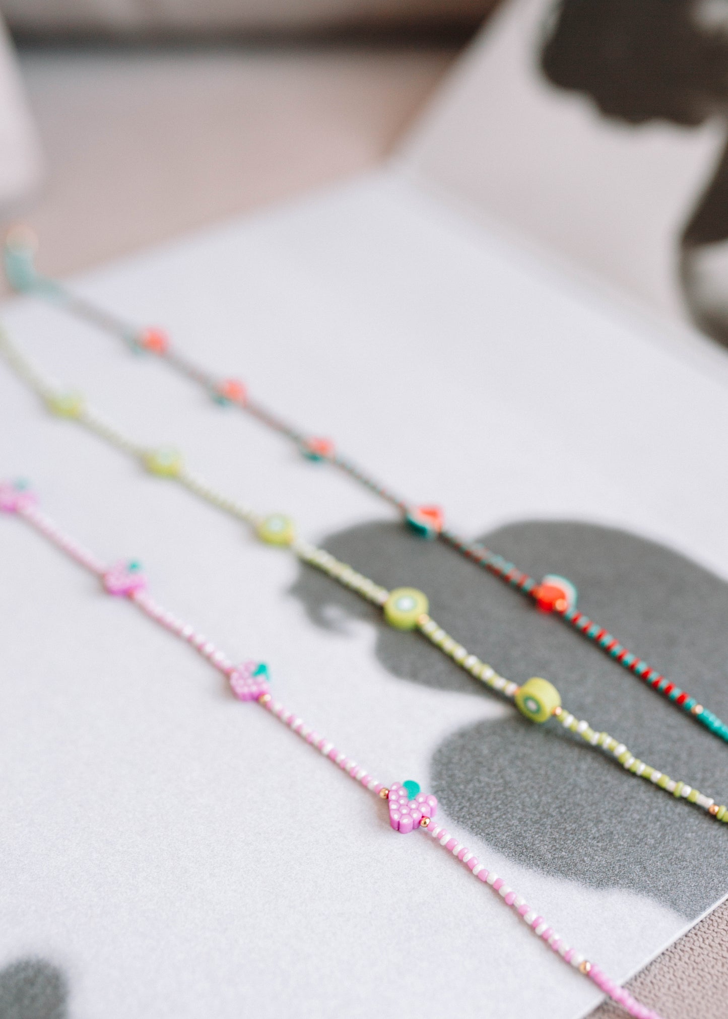 fruity beaded necklaces