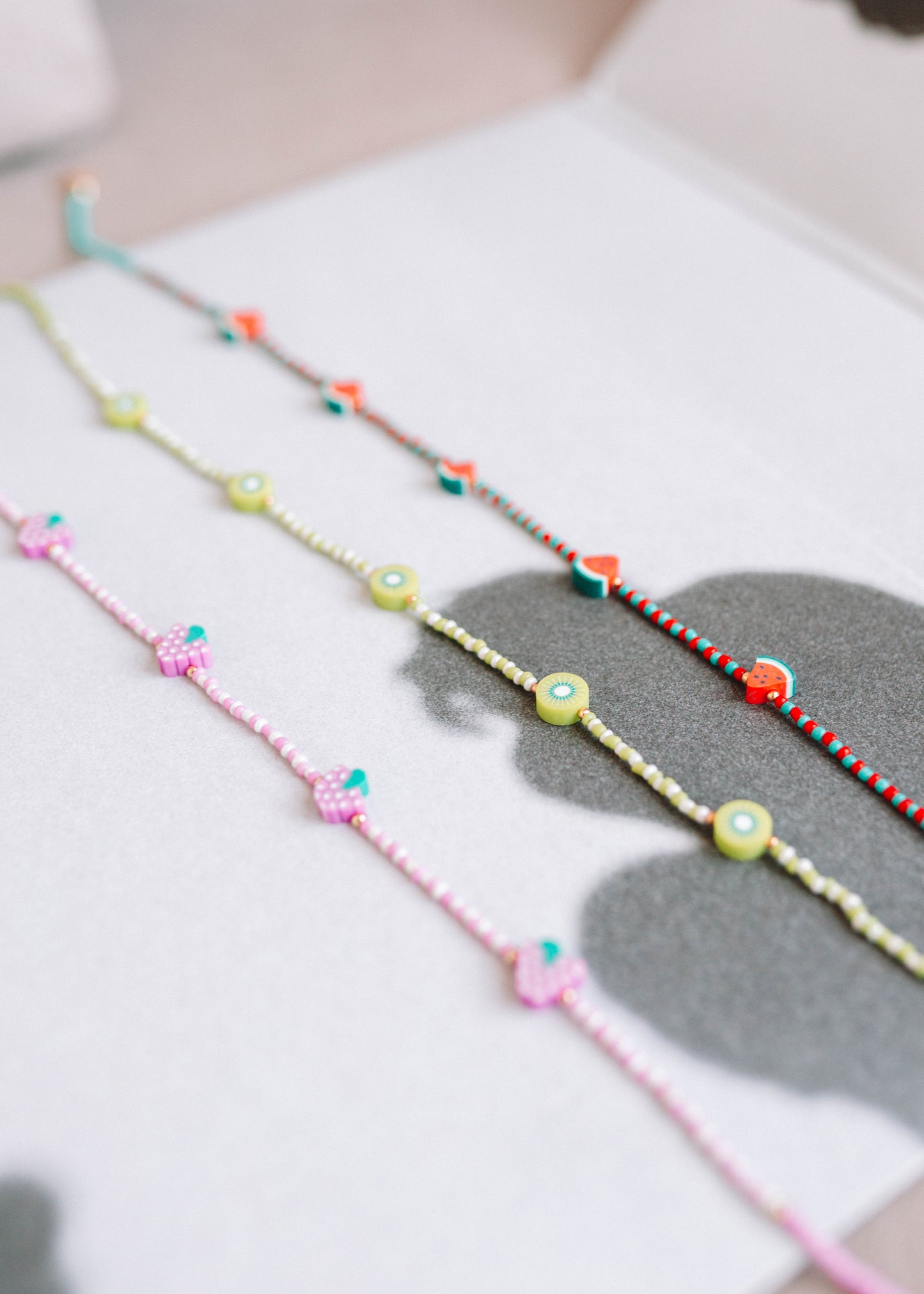fruity beaded necklaces