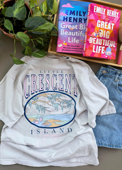 little crescent island tee in taupe