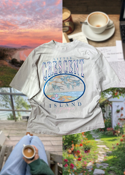 little crescent island tee in taupe