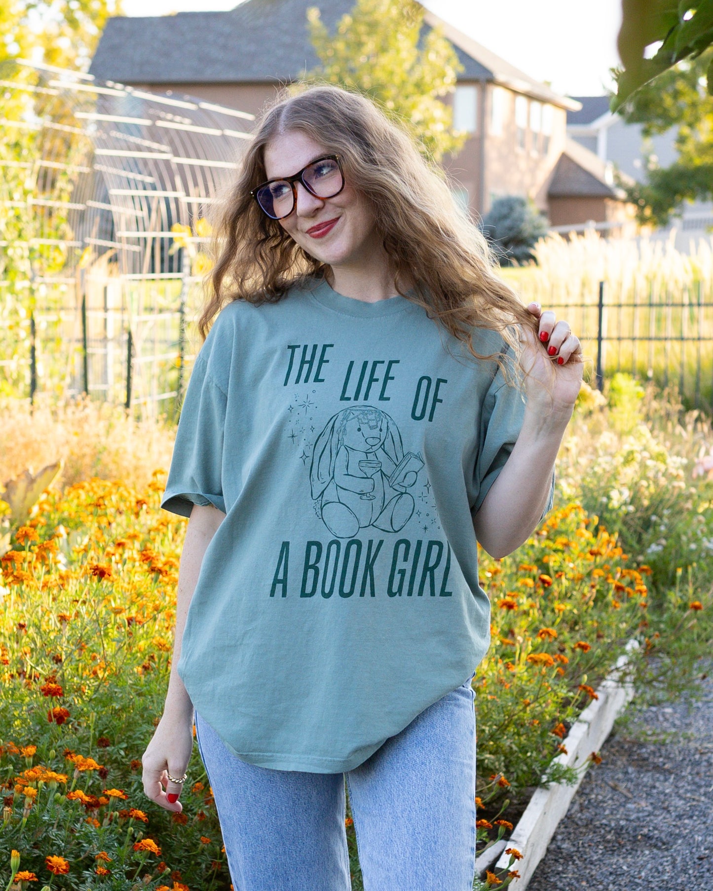 the life of a book girl in teal