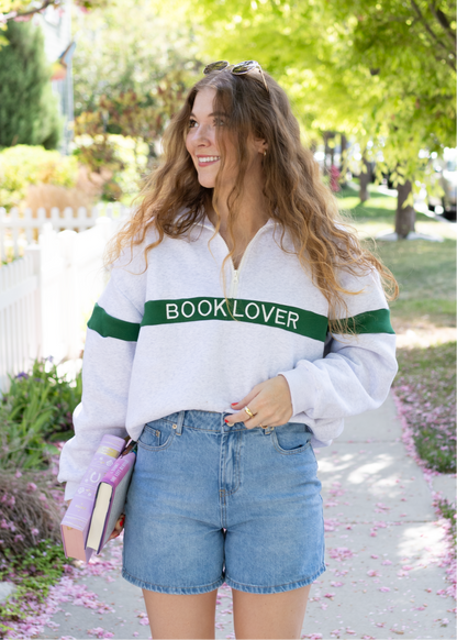 book lover quarter zip