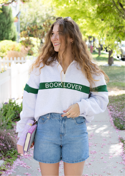 book lover quarter zip