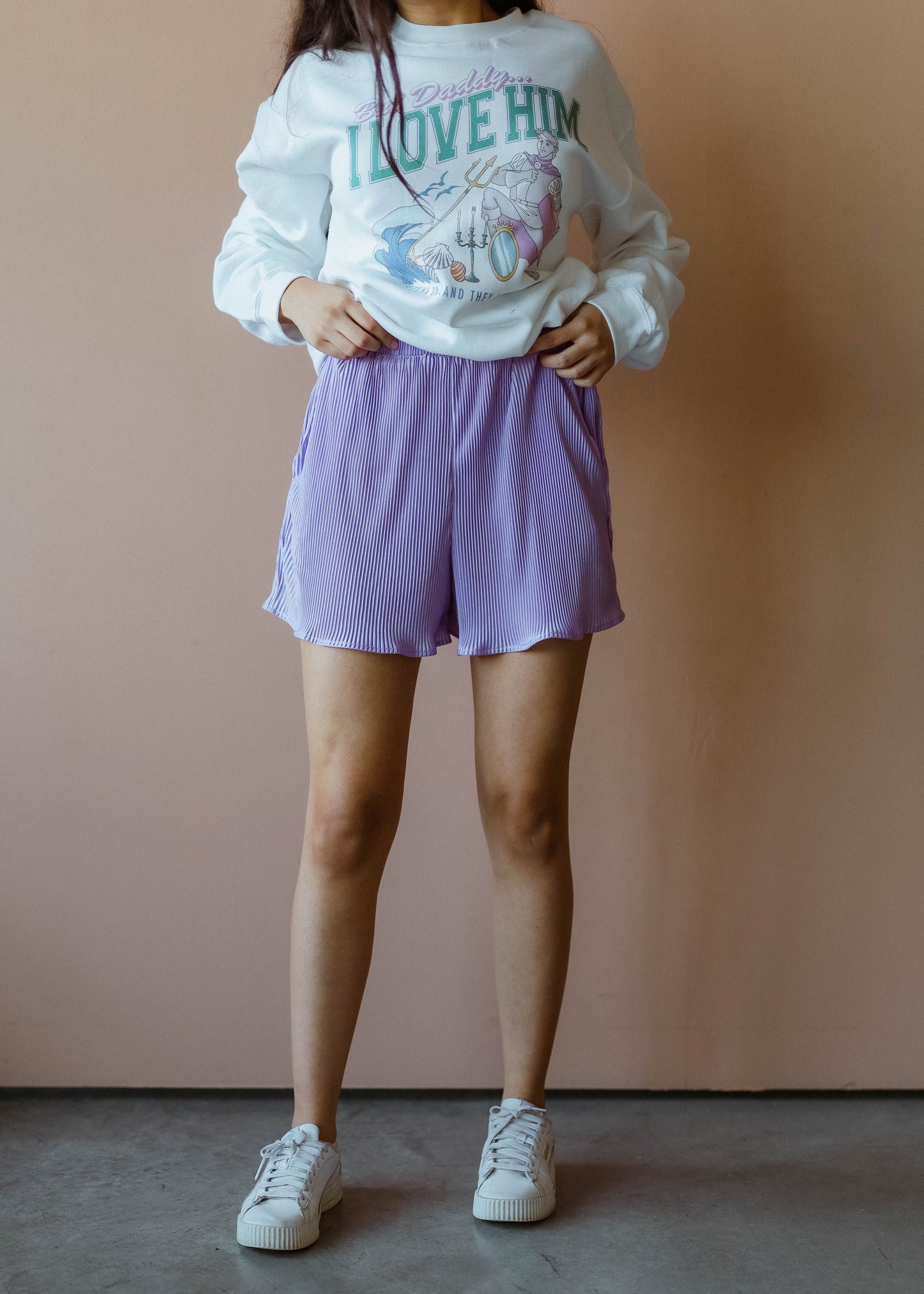 mermaid sea shorts in lilac