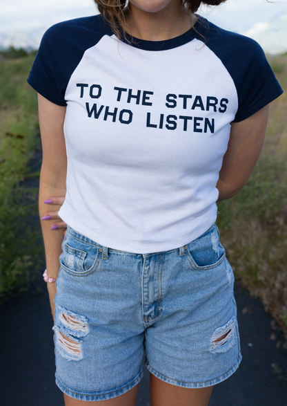 to the stars baseball tee