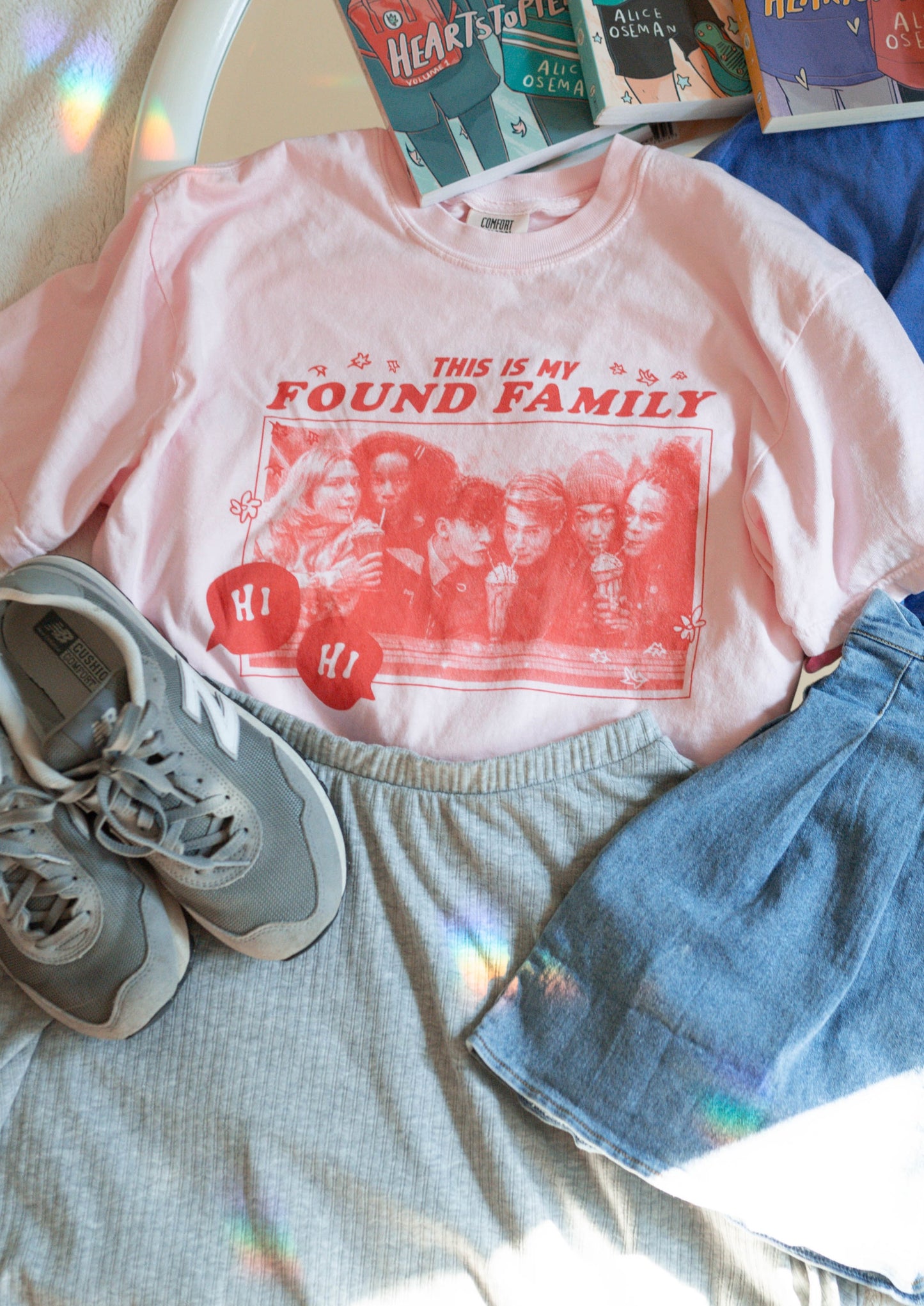 this is my found family tee in pink
