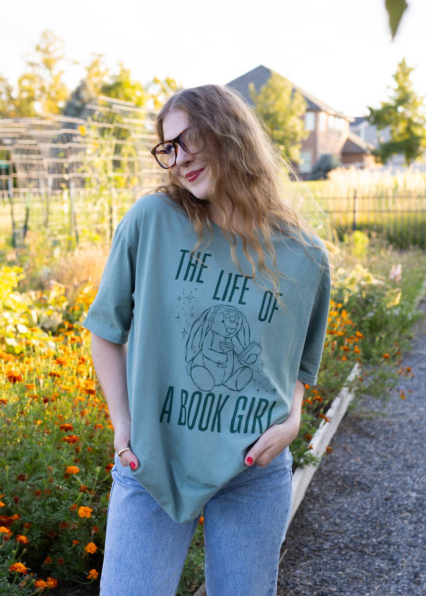 the life of a book girl in teal
