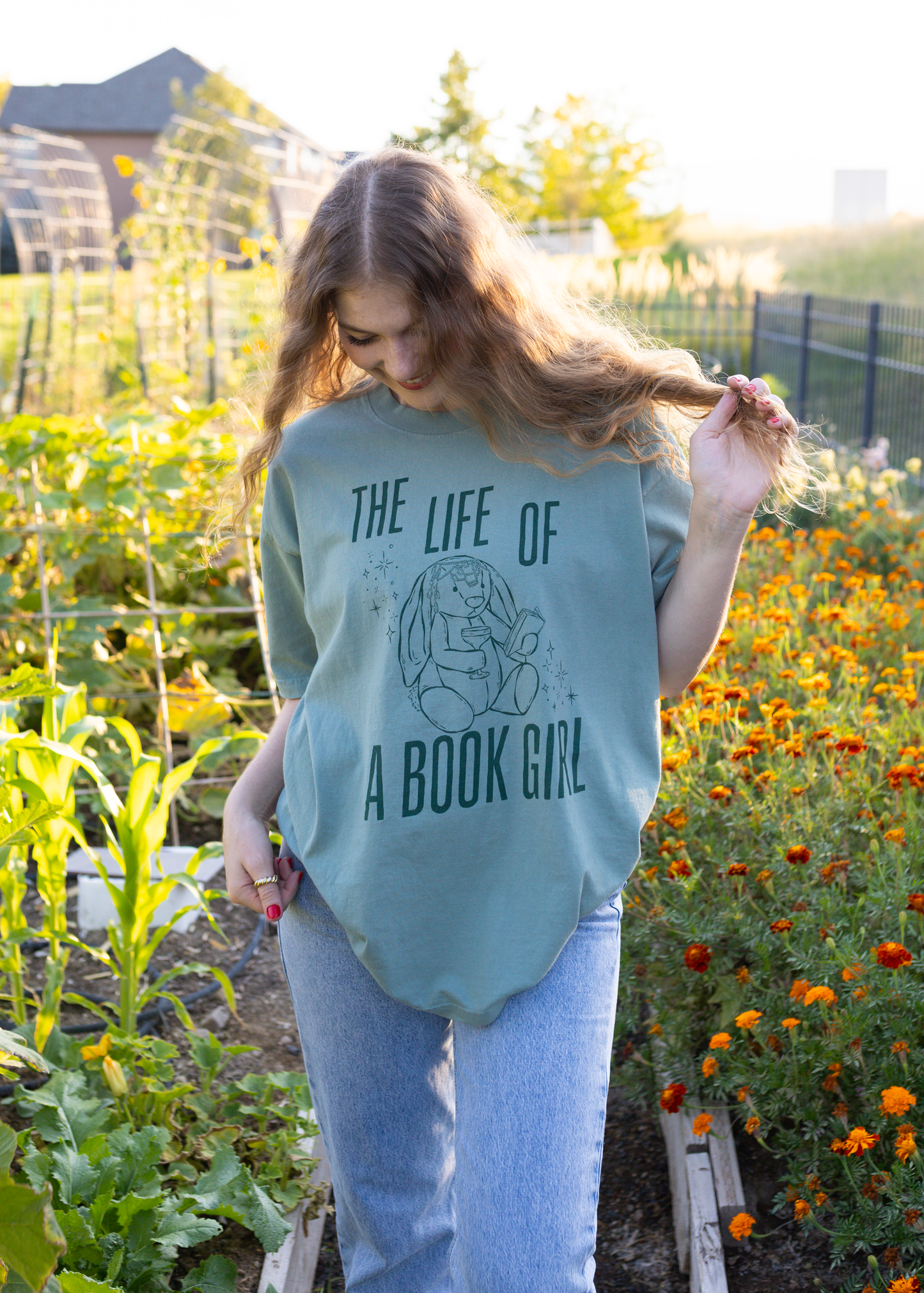 the life of a book girl in teal