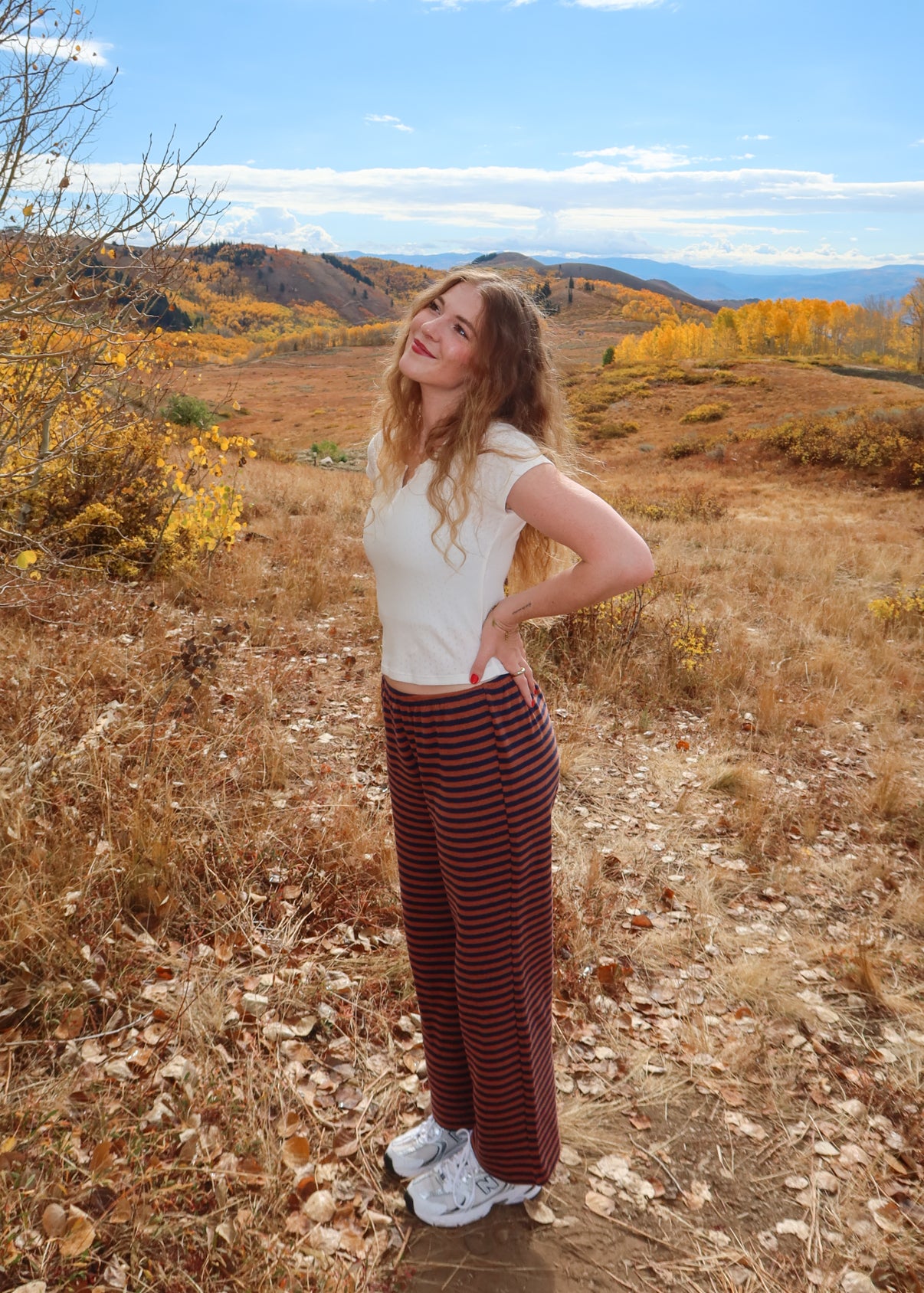 gold rush striped pants