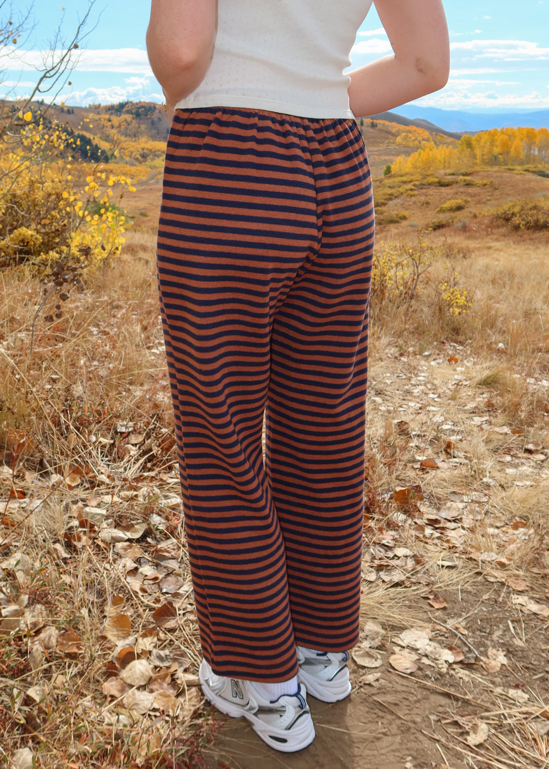gold rush striped pants