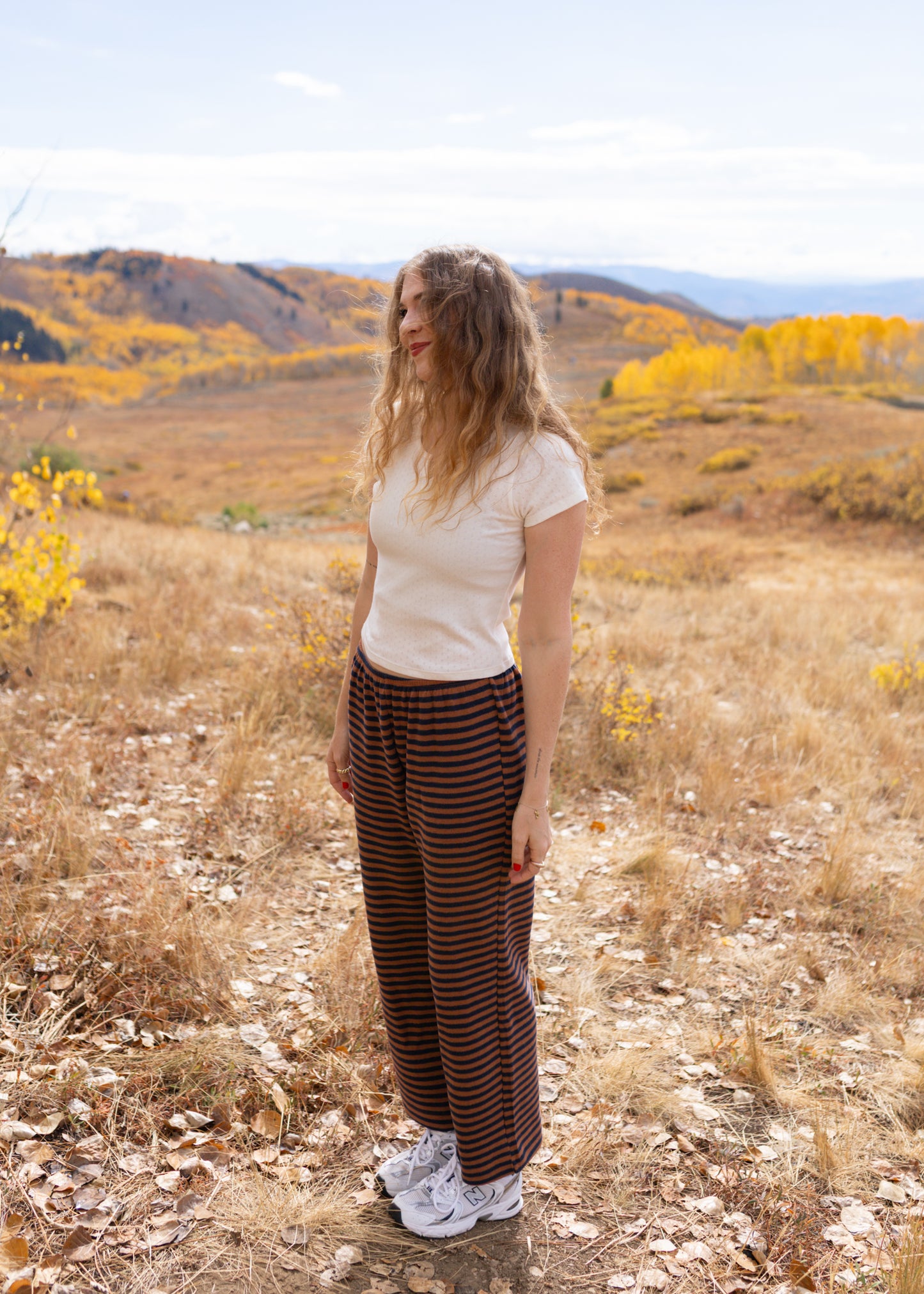 gold rush striped pants