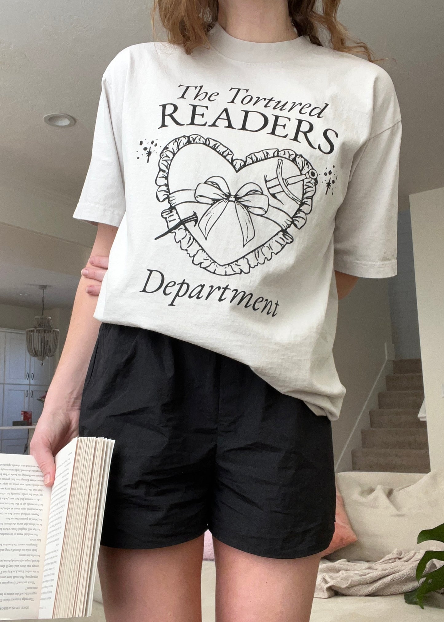 tortured readers department tee in cement