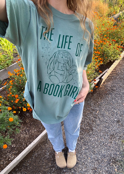 the life of a book girl in teal