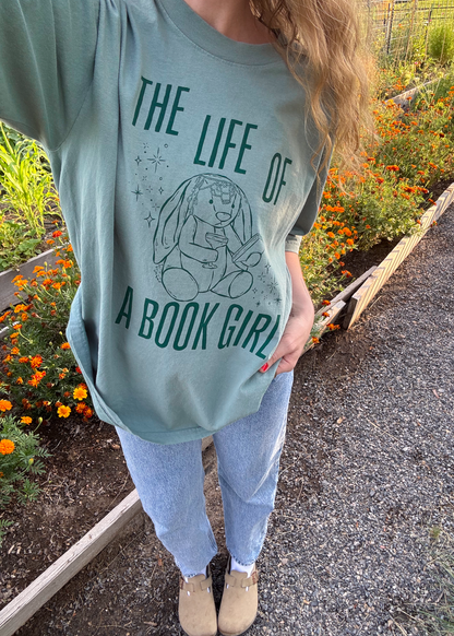 the life of a book girl in teal