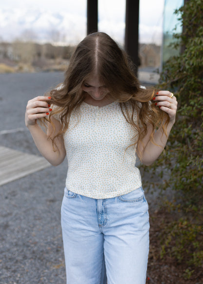 love story top in marigold