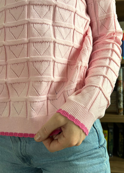 reading date sweater in pink