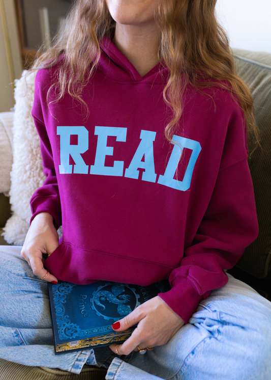reader hoodie in berry