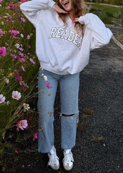 reader slouchy sweatshirt *restocking at the end of november*