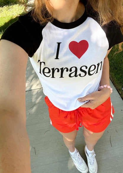 i heart terrasen baseball tee