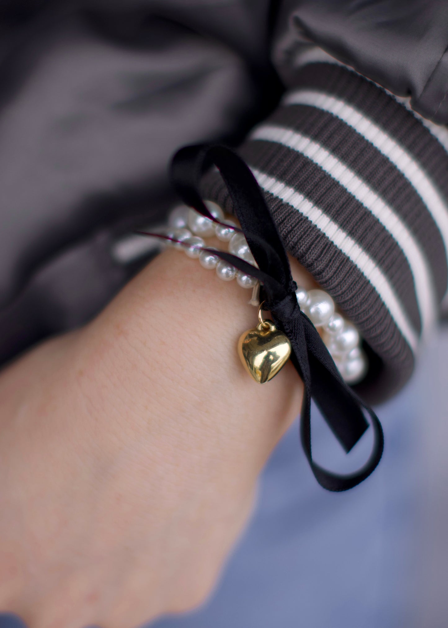 pearls & ribbons bracelet / scrunchie