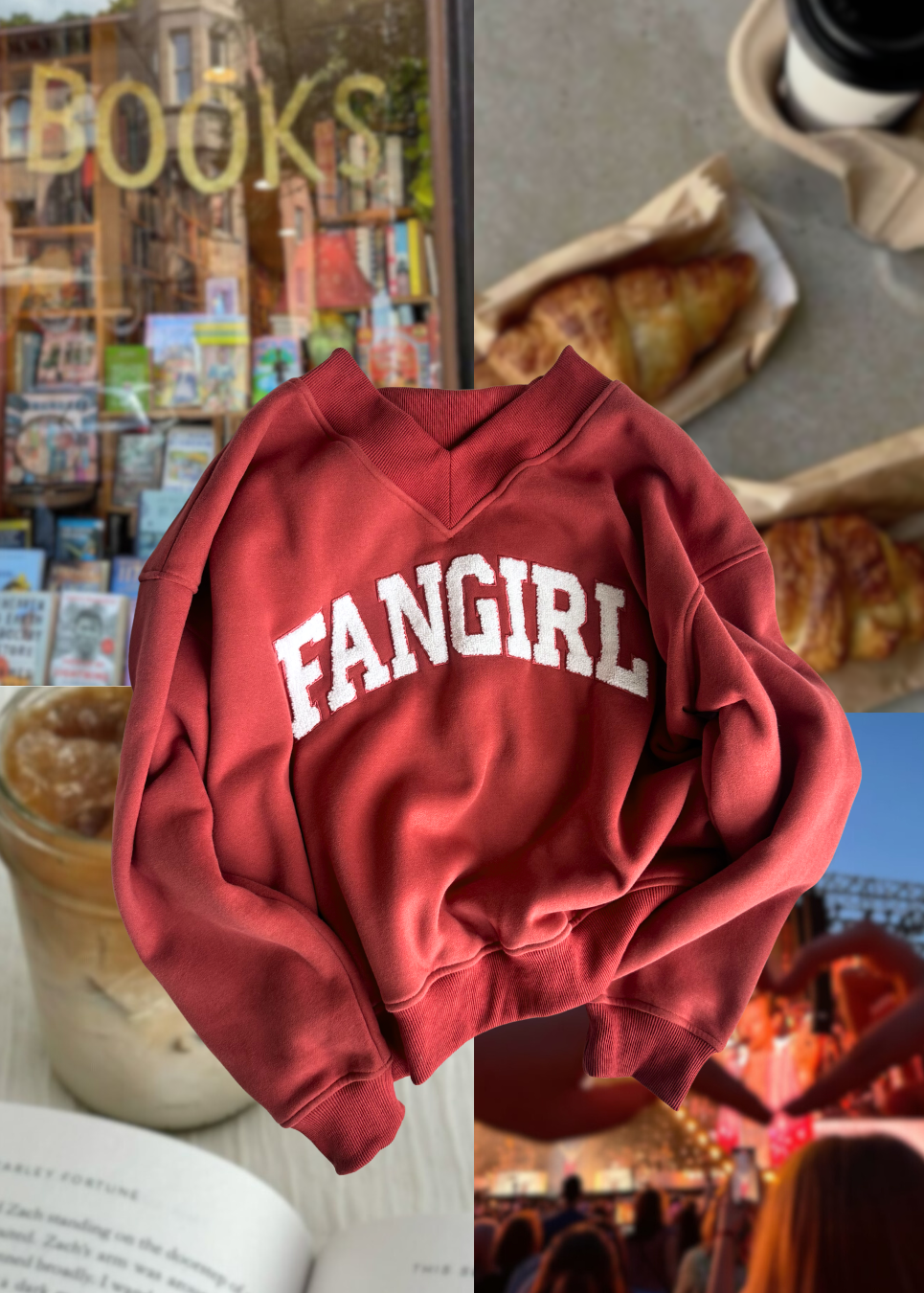 fangirl v-neck sweatshirt