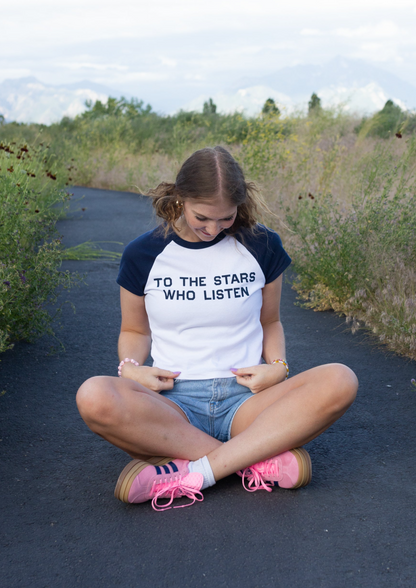 to the stars baseball tee