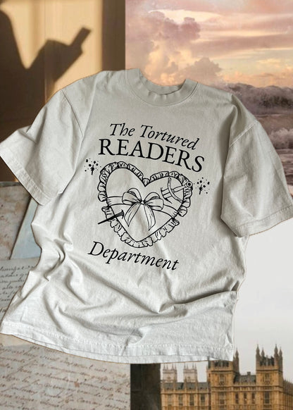 tortured readers department tee in cement