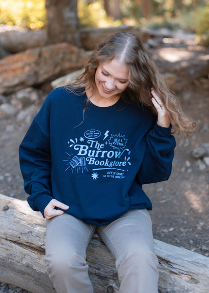 burrow bookstore crewneck in blue