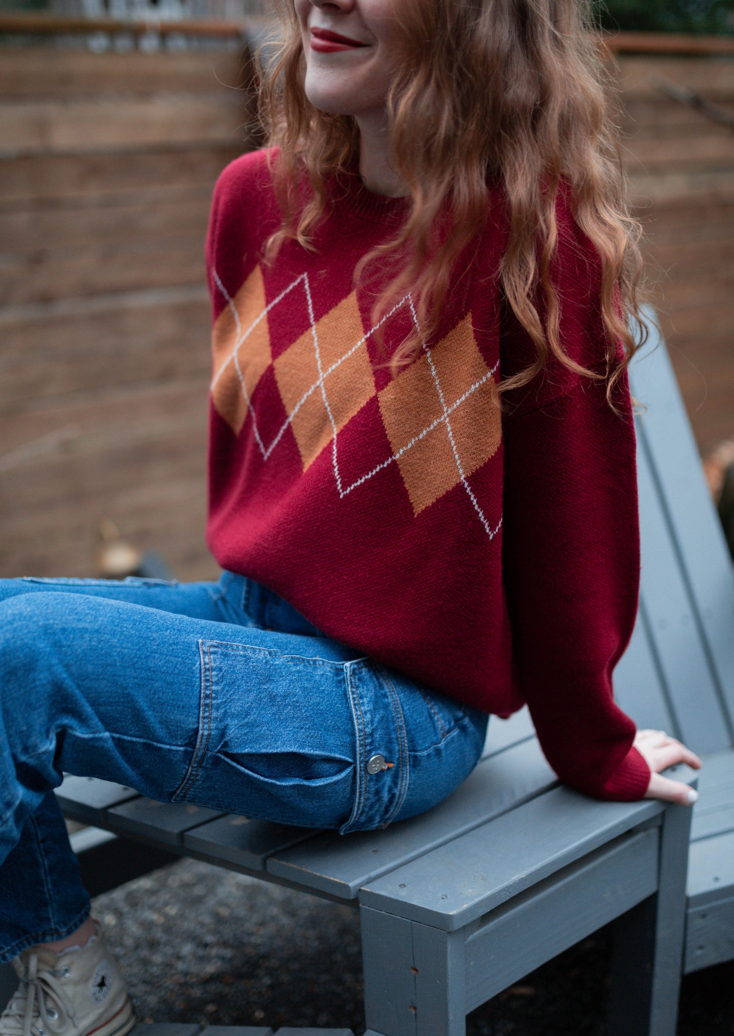 the sorting hat sweater in red & gold